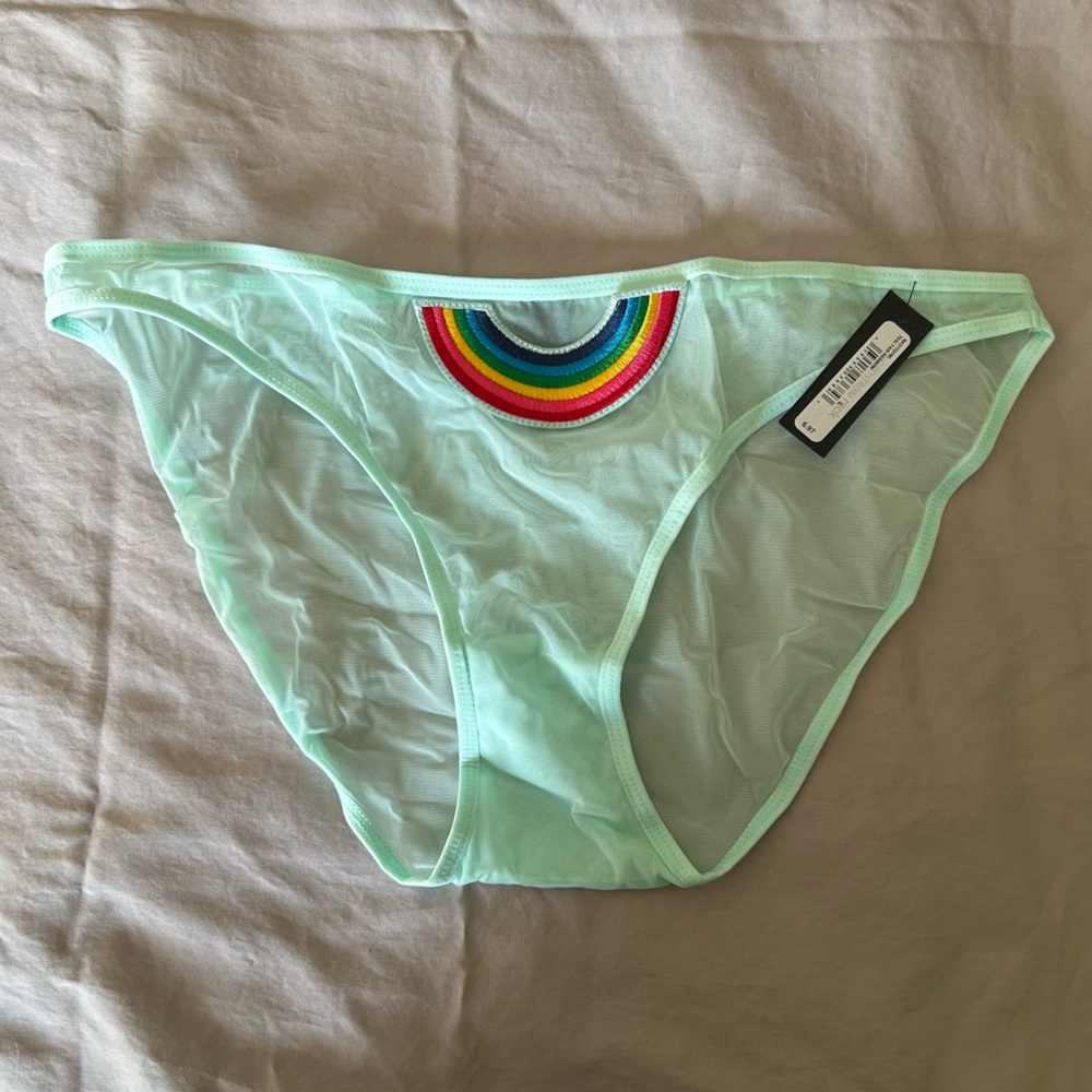 NWT rainbow 🌈 pride teal sheer lace panties